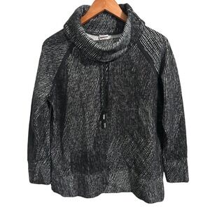 Kirkland Signature Black and White Print Cowl Neck‎ Top Women's Size Medium